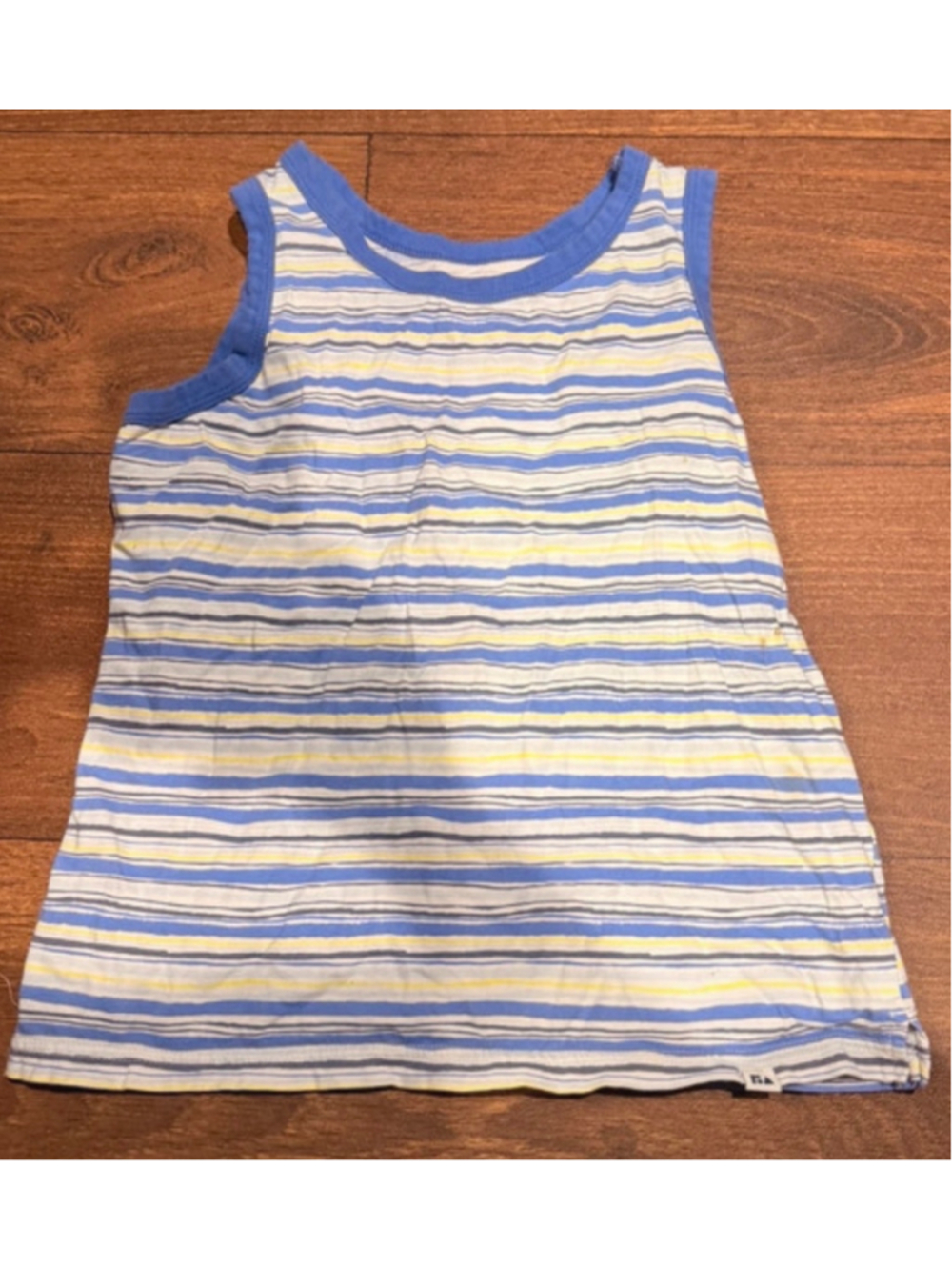 Girls Free Assembly Striped Tank Top Size L 10/12 Blue and White